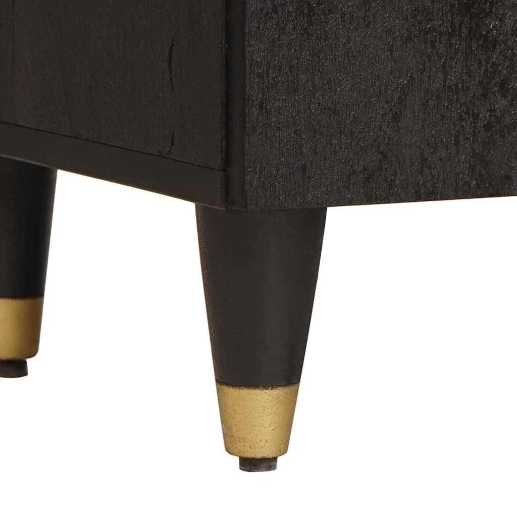 Dulap de Baie cu ușă Negru 38 x 33 x 58 cm Lemn de mango solid GartenMobel Dekor