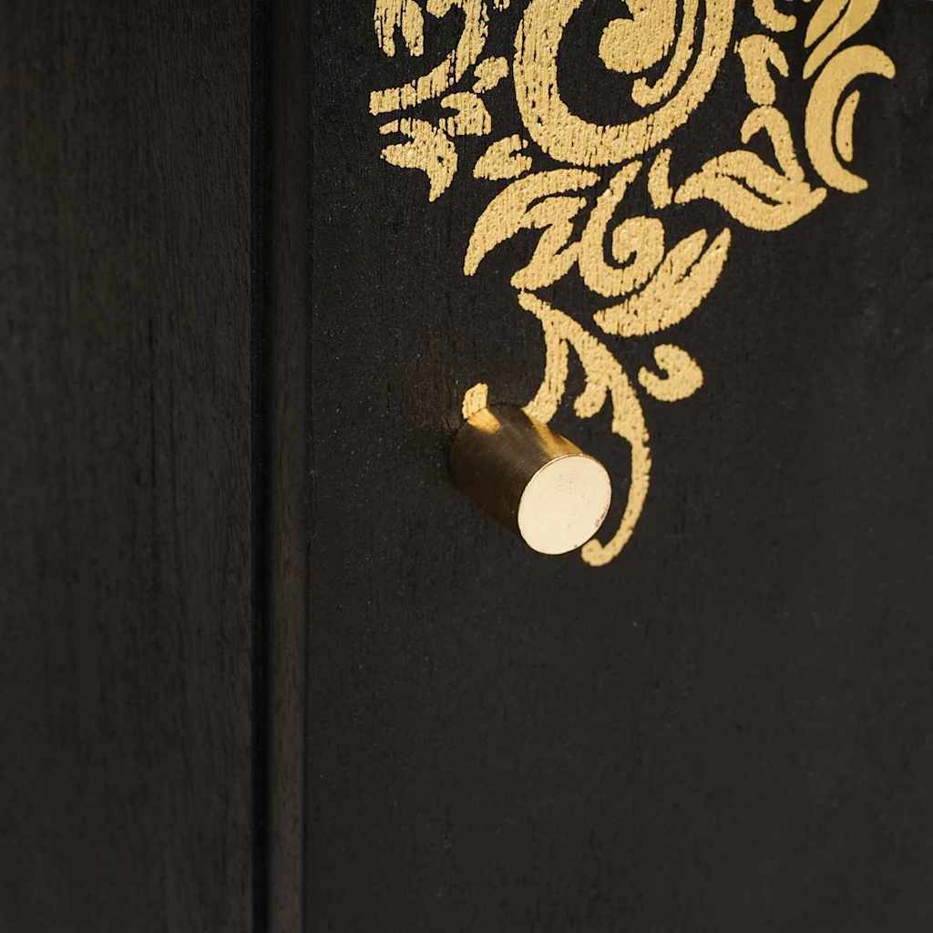 Dulap de Baie cu ușă Negru 38 x 33 x 58 cm Lemn de mango solid GartenMobel Dekor