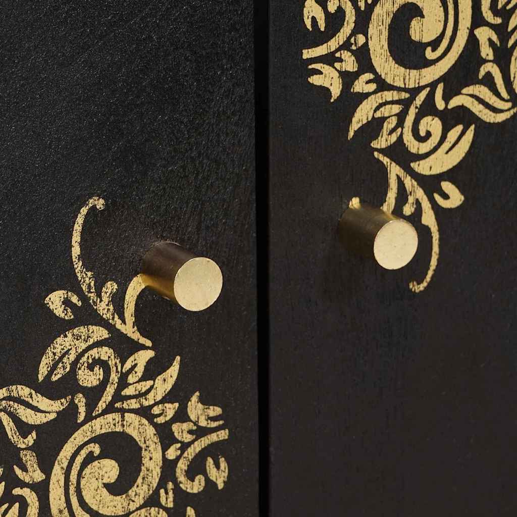 Dulap de chiuvetă Negru 62 x 33 x 58 cm Lemn de mango solid GartenMobel Dekor