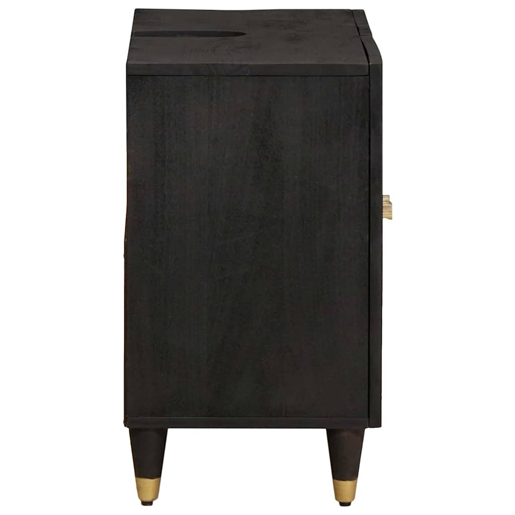 Dulap de chiuvetă Negru 62 x 33 x 58 cm Lemn de mango solid GartenMobel Dekor
