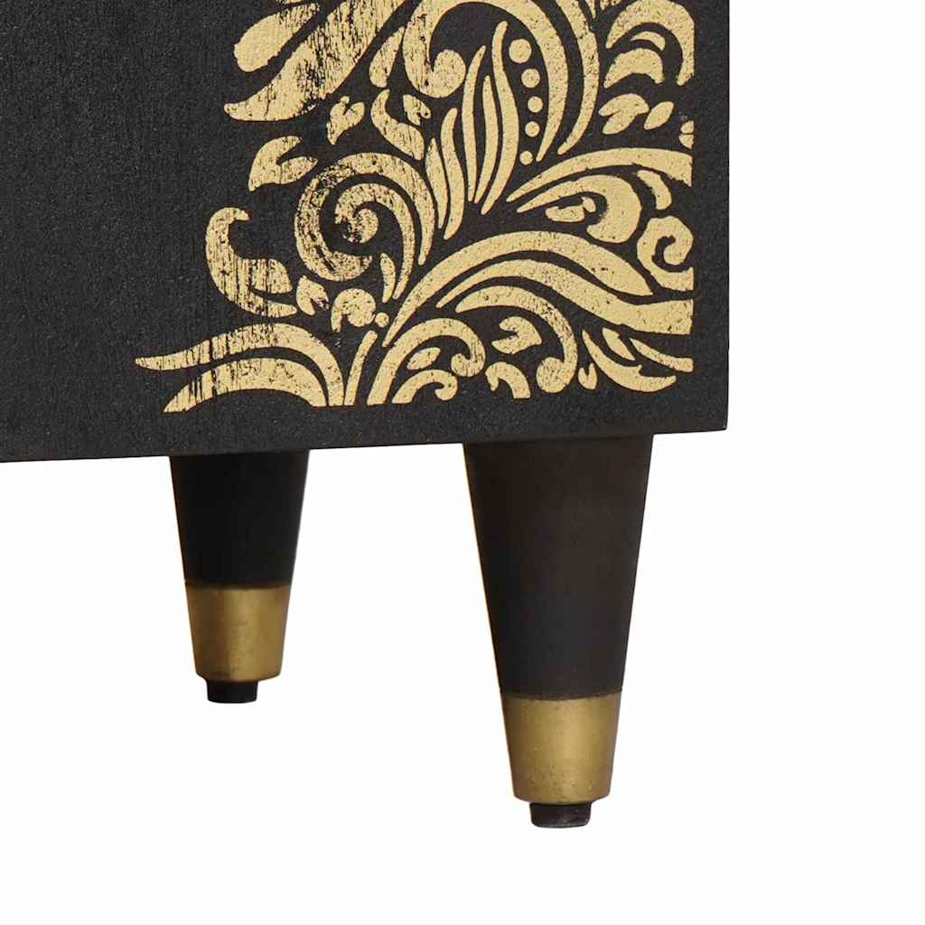 Dulap de chiuvetă Negru 62 x 33 x 58 cm Lemn de mango solid GartenMobel Dekor