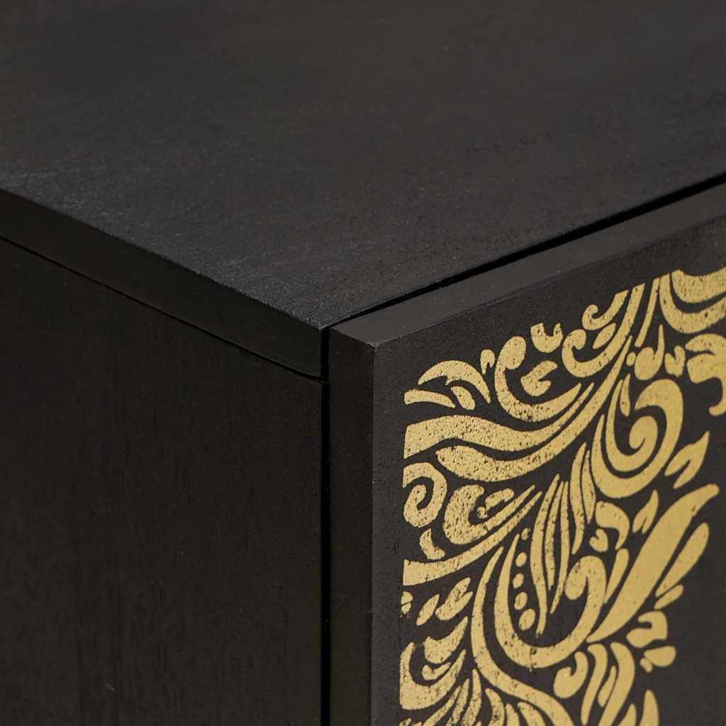 Dulap de chiuvetă Negru 62 x 33 x 58 cm Lemn de mango solid GartenMobel Dekor