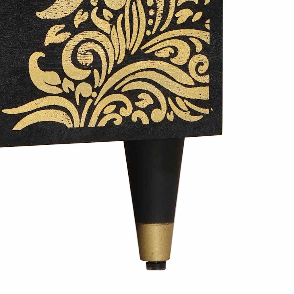 Masă de cafea Negru 80 x 50 x 40 cm Lemn de mango solid GartenMobel Dekor