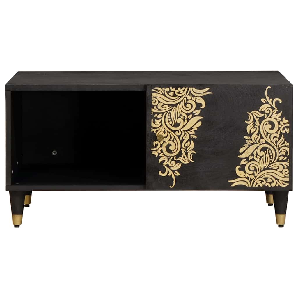 Masă de cafea Negru 80 x 50 x 40 cm Lemn de mango solid GartenMobel Dekor