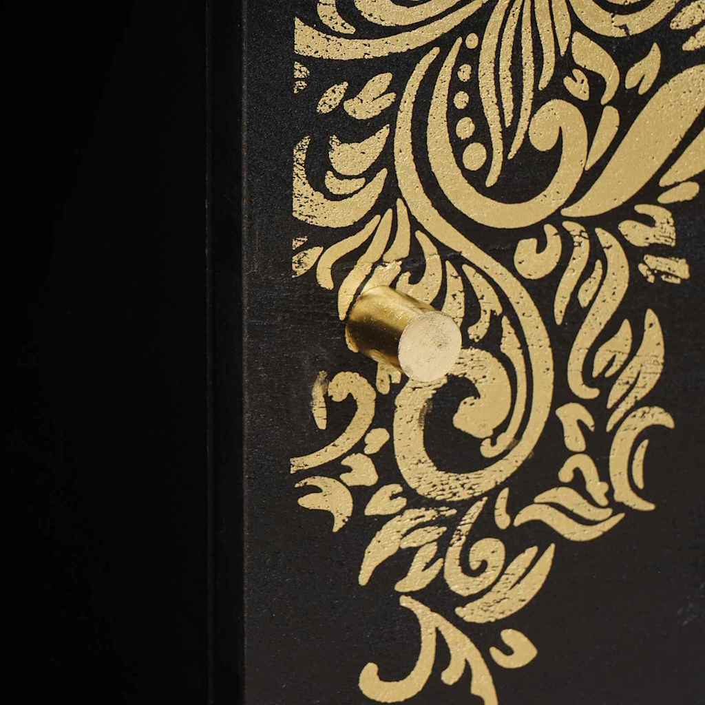 Masă de cafea Negru 80 x 50 x 40 cm Lemn de mango solid GartenMobel Dekor