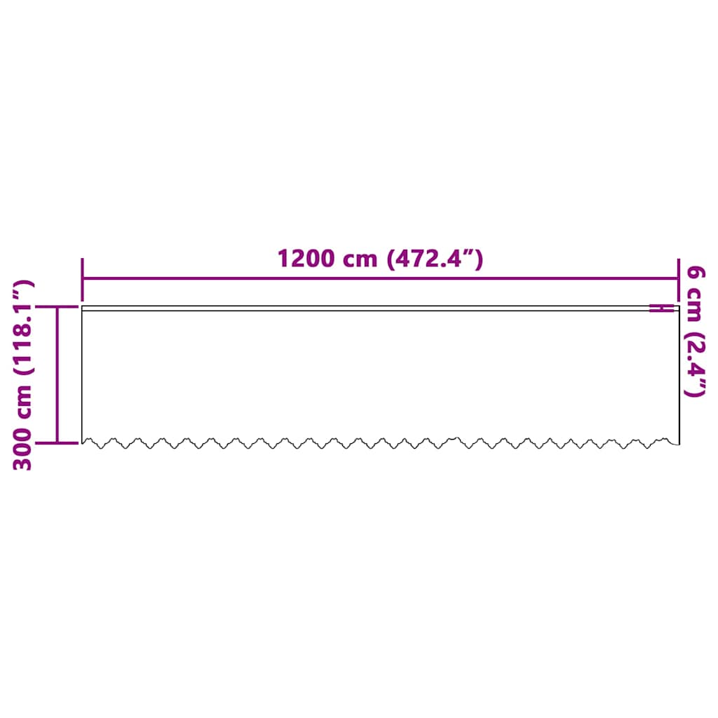 Cortină din Dantelă cu perdele Alb 1200 x 300 cm Poliester GartenMobel Dekor