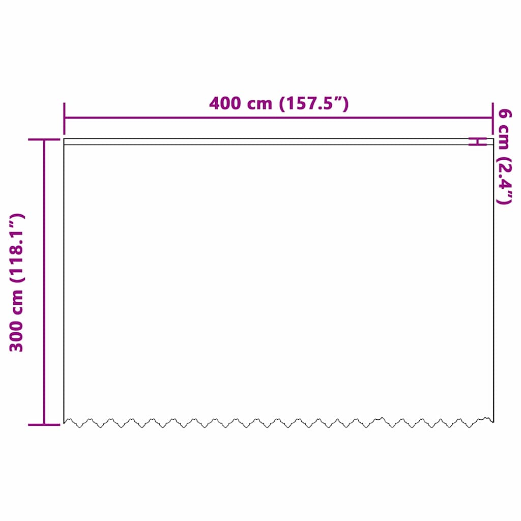 Cortină din Dantelă cu perdele Alb 400 ×300 cm Poliester GartenMobel Dekor