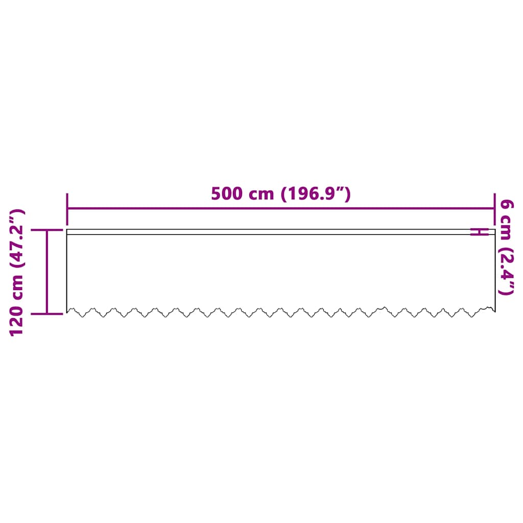 Cortină din Dantelă cu perdele Alb 500 x 120 cm Poliester GartenMobel Dekor