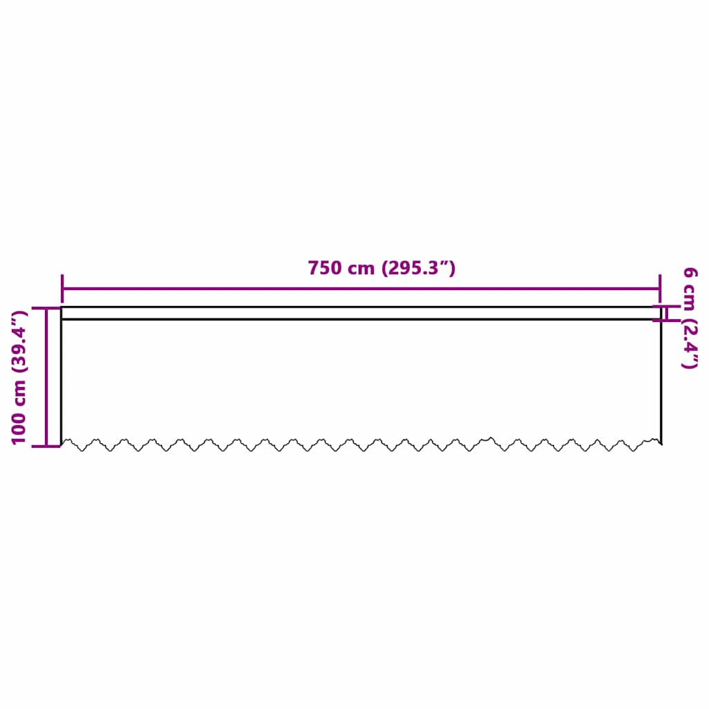 Cortină din Dantelă cu perdele Alb 750 x 100 cm Poliester GartenMobel Dekor