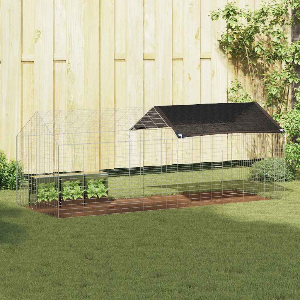Custodie pentru iepuri Argintiu 400 x 78 x 78 cm GartenMobel Dekor