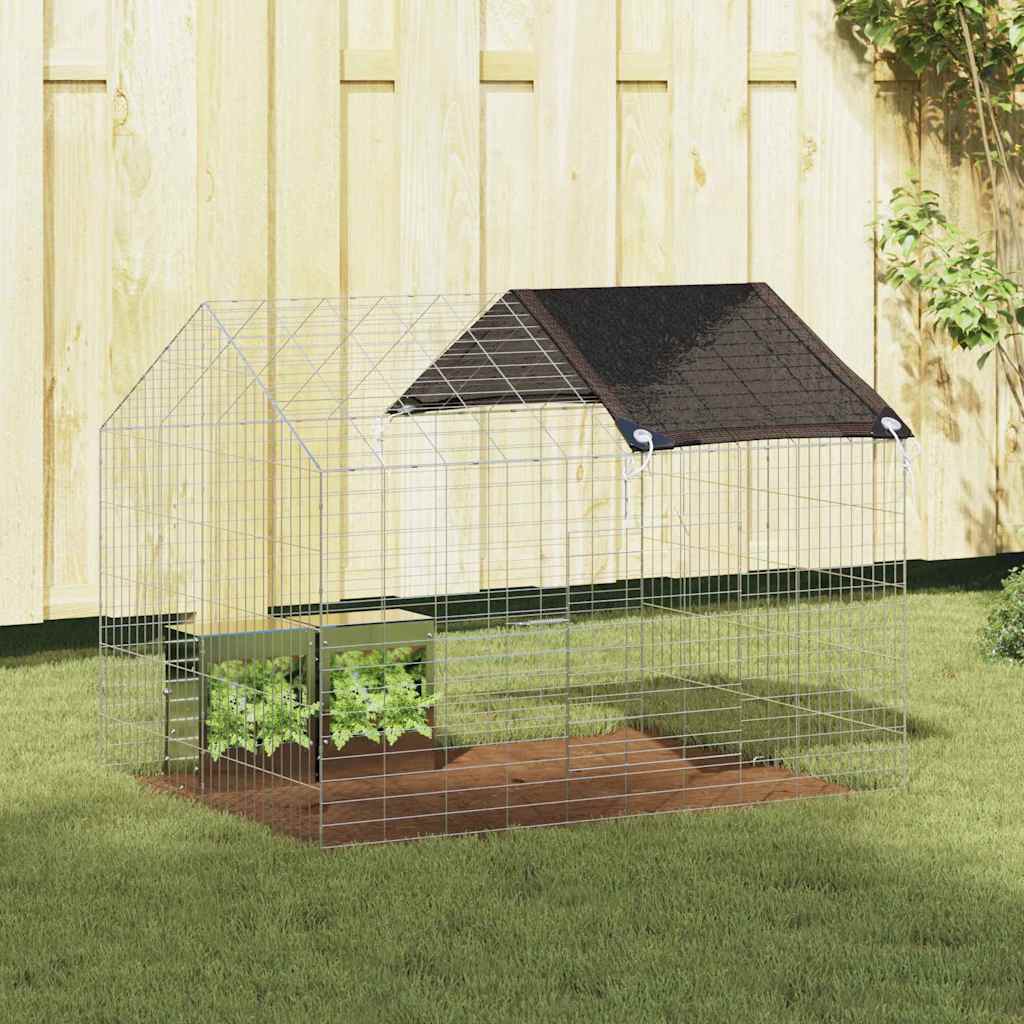 Custodie pentru iepuri Argintiu 400 x 78 x 78 cm GartenMobel Dekor