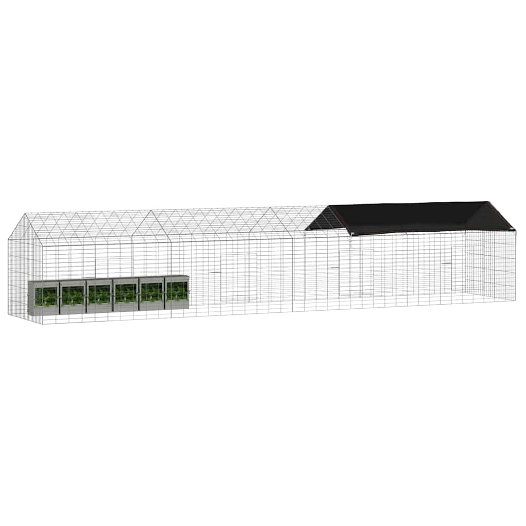 Custodie pentru iepuri Argintiu 400 x 78 x 78 cm GartenMobel Dekor