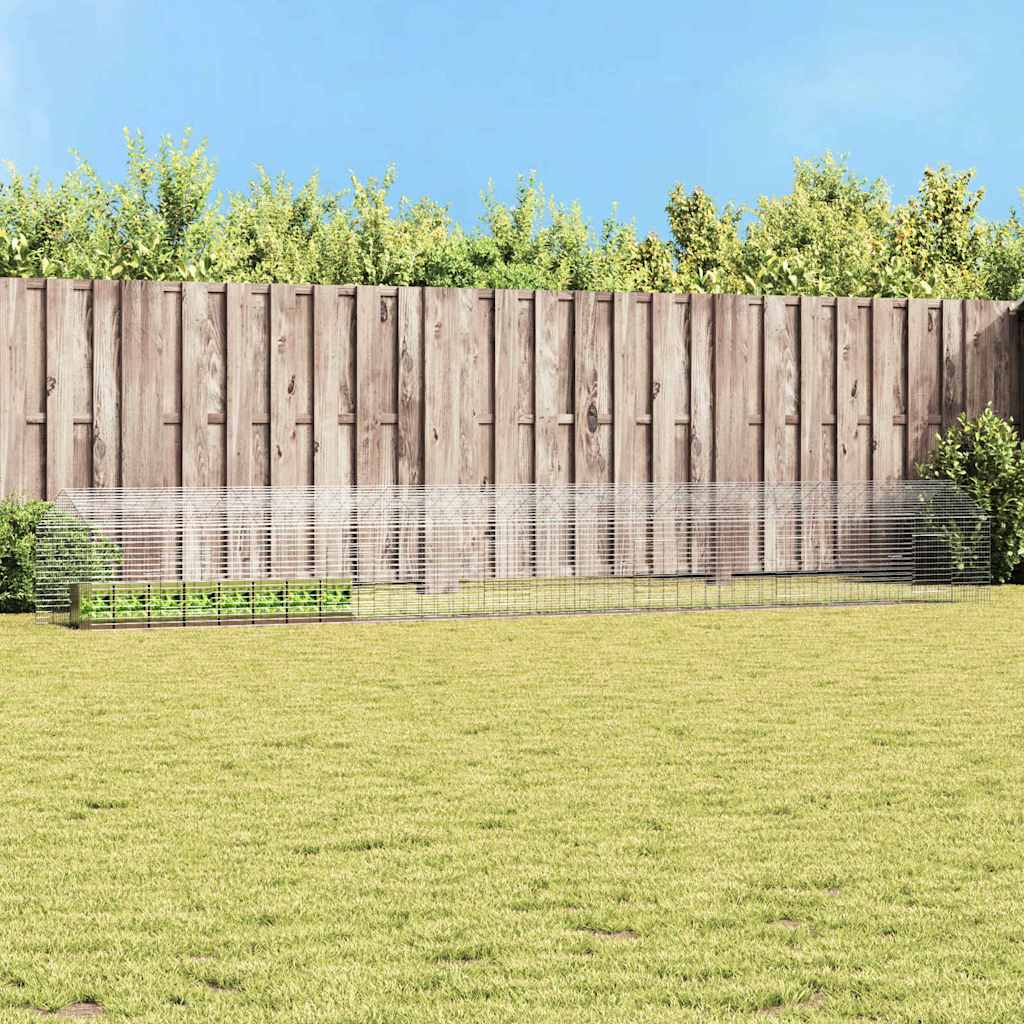 Custodie pentru iepuri Argintiu 400 x 78 x 78 cm GartenMobel Dekor