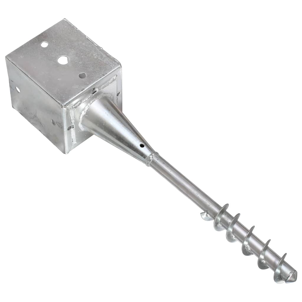 Țăruși de sol, 2 buc., argintiu, 12x12x56 cm, oțel galvanizat GartenMobel Dekor