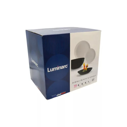 Set de veselă DIWALI NEGRU–GRI, 19 piese Handy KitchenServ