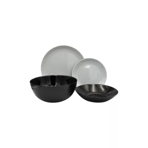 Set de veselă DIWALI NEGRU–GRI, 19 piese Handy KitchenServ