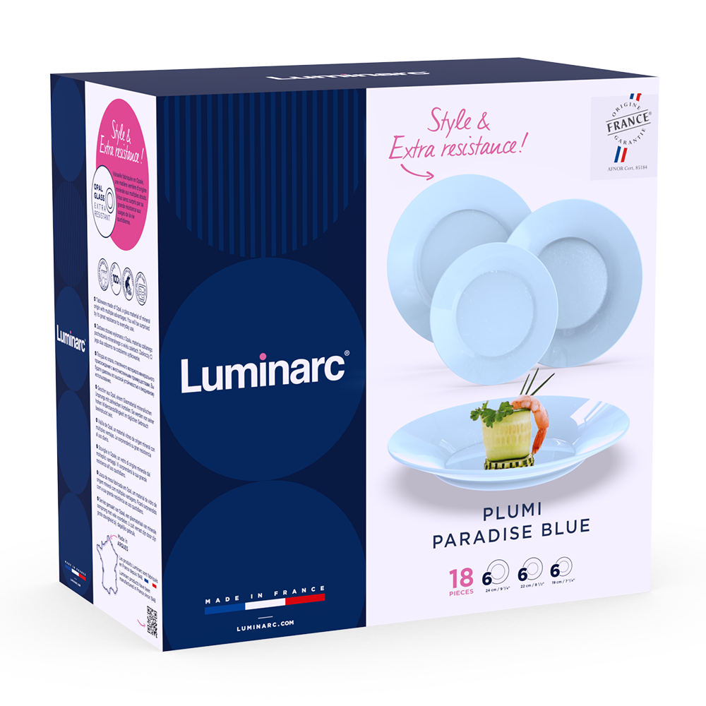 Set de veselă PLUMI – Paradise Blue, 18 piese Handy KitchenServ