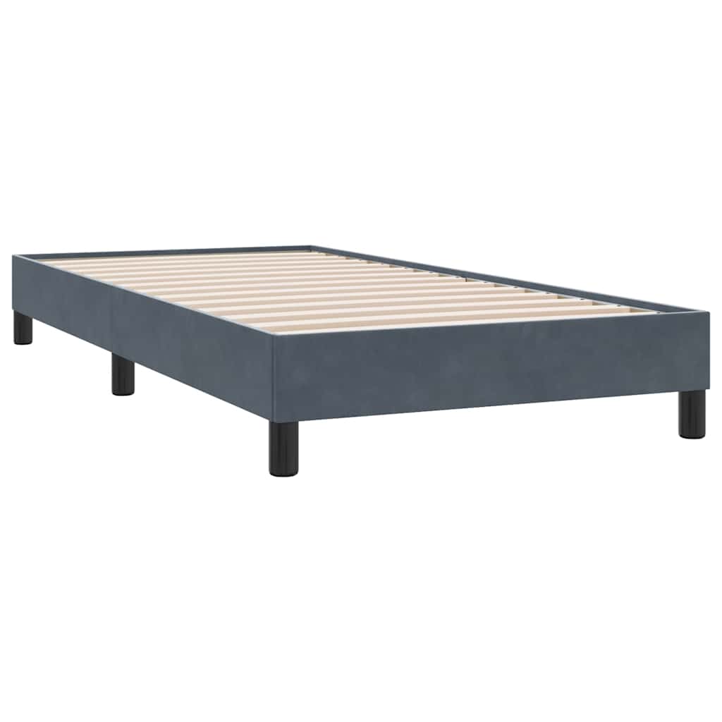 Pat box spring cu saltea, gri închis, 80x210 cm, catifea GartenMobel Dekor