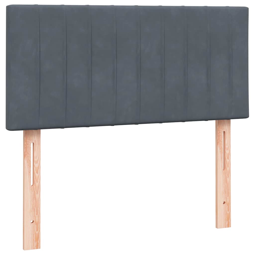 Pat box spring cu saltea, gri închis, 80x210 cm, catifea GartenMobel Dekor
