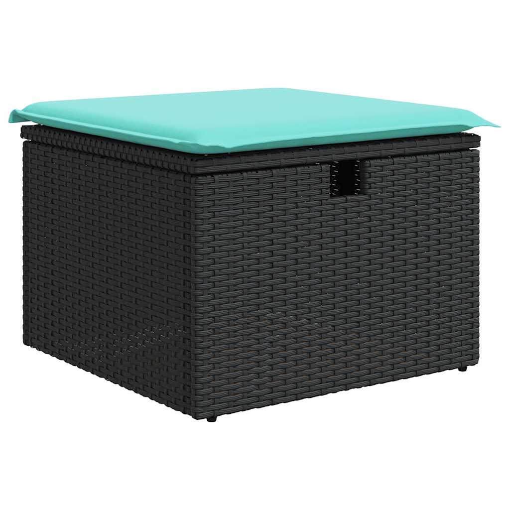 Set mobilier de grădină cu perne, 5 piese, negru, poliratan GartenMobel Dekor