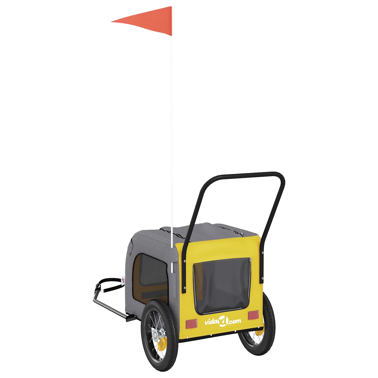 Remorcă de bicicletă pentru animale de companie Galben și gri GartenMobel Dekor