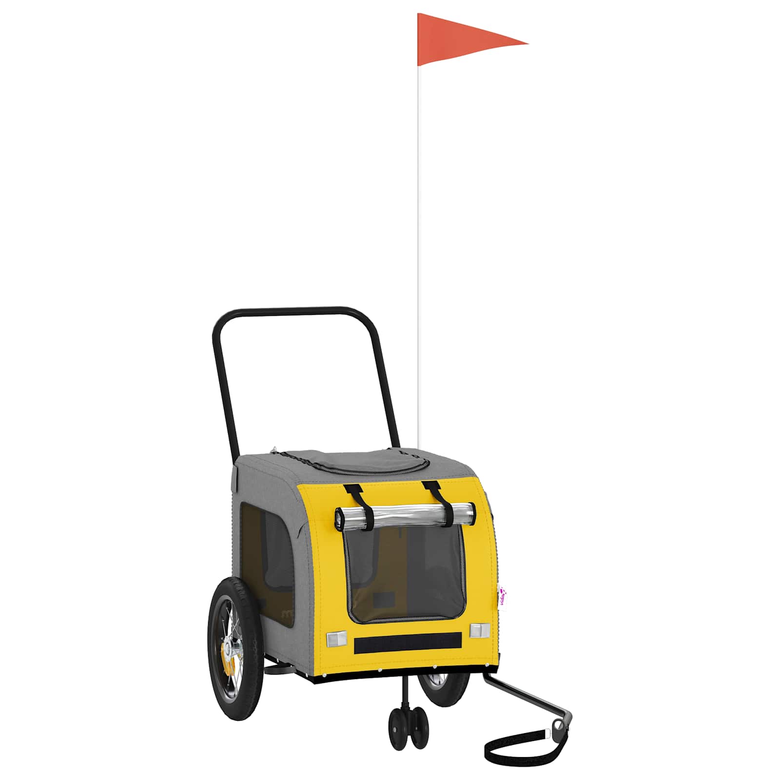 Remorcă de bicicletă pentru animale de companie Galben și gri GartenMobel Dekor