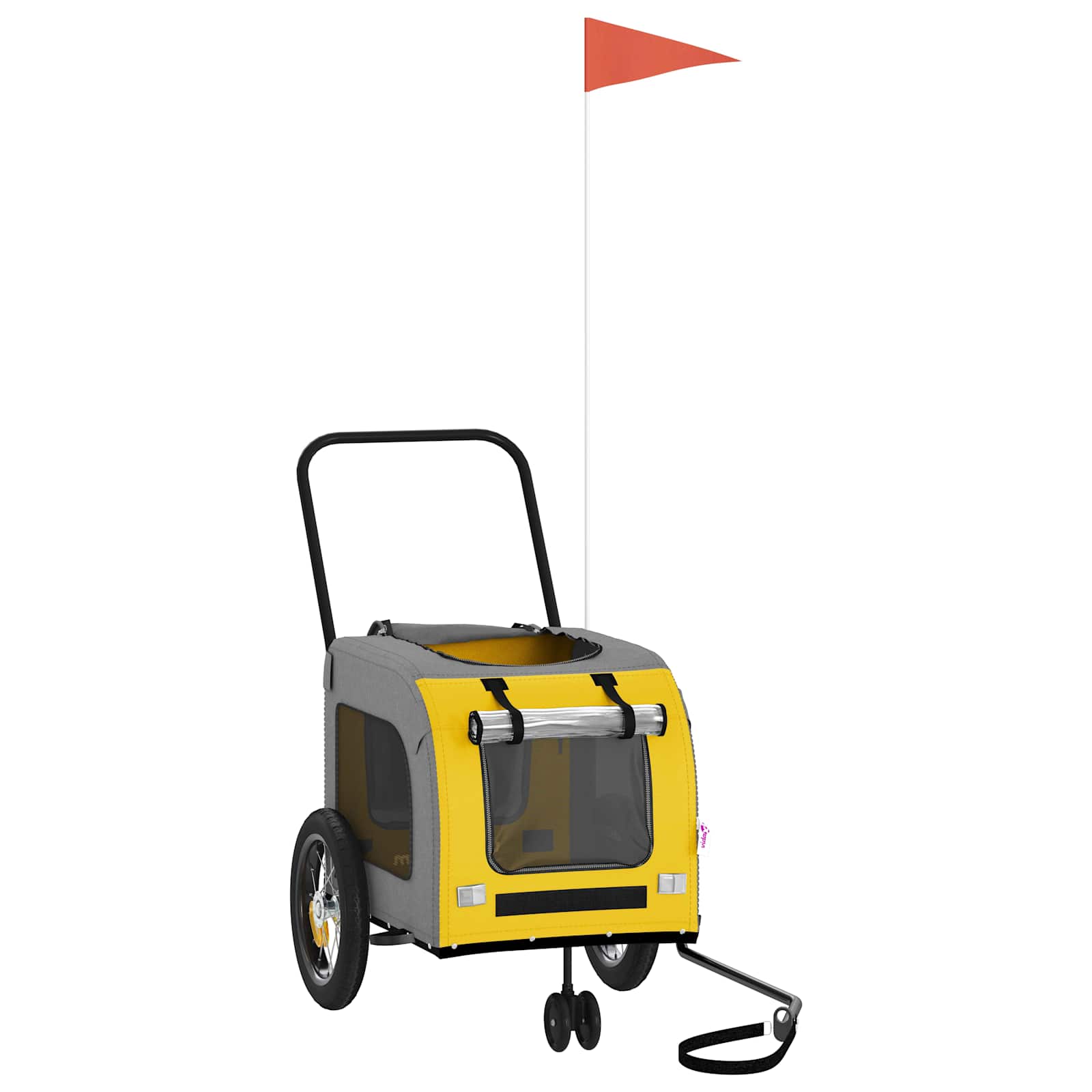 Remorcă de bicicletă pentru animale de companie Galben și gri GartenMobel Dekor