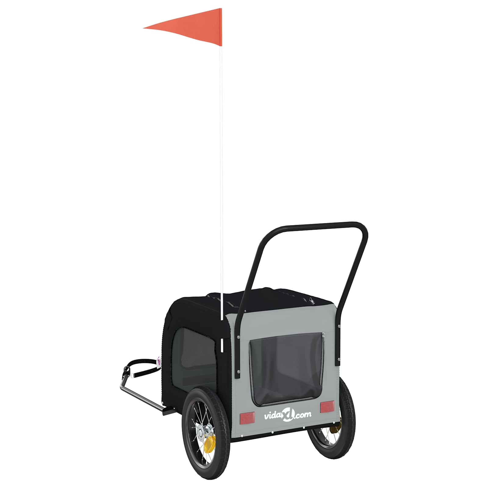 Remorcă de bicicletă pentru animale de companie Gri și negru GartenMobel Dekor