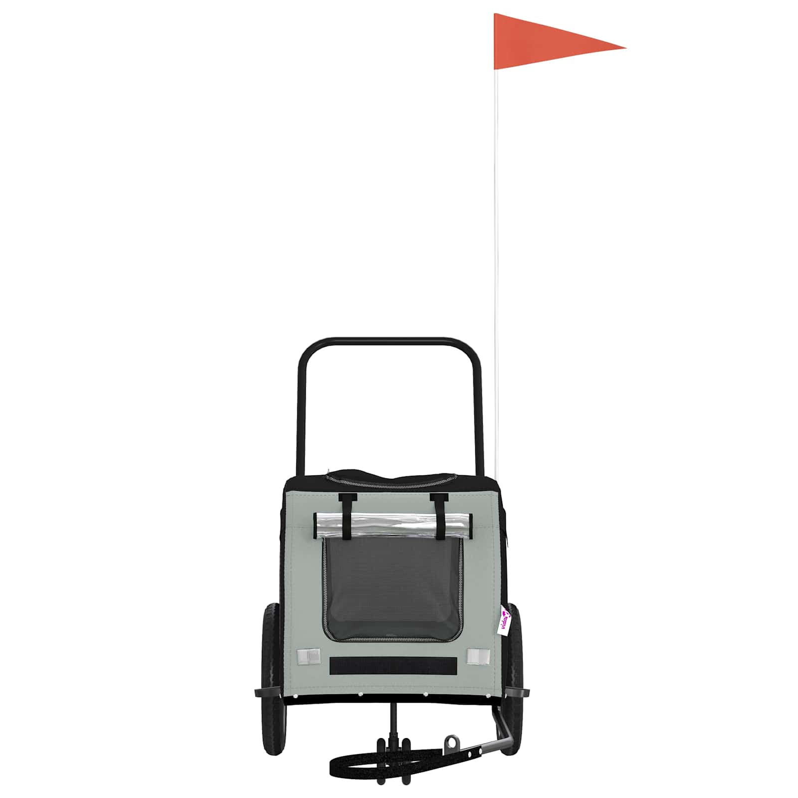 Remorcă de bicicletă pentru animale de companie Gri și negru GartenMobel Dekor