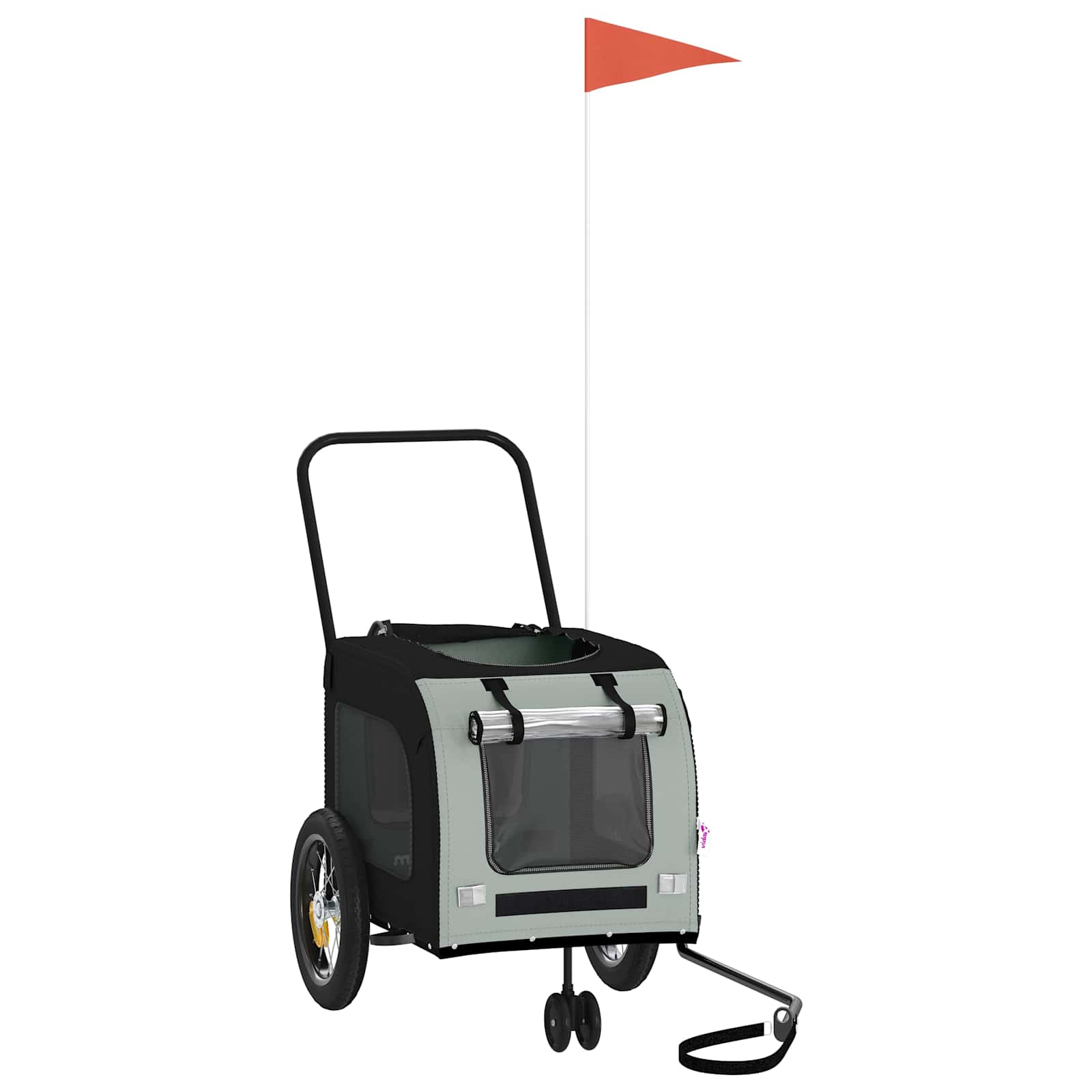 Remorcă de bicicletă pentru animale de companie Gri și negru GartenMobel Dekor