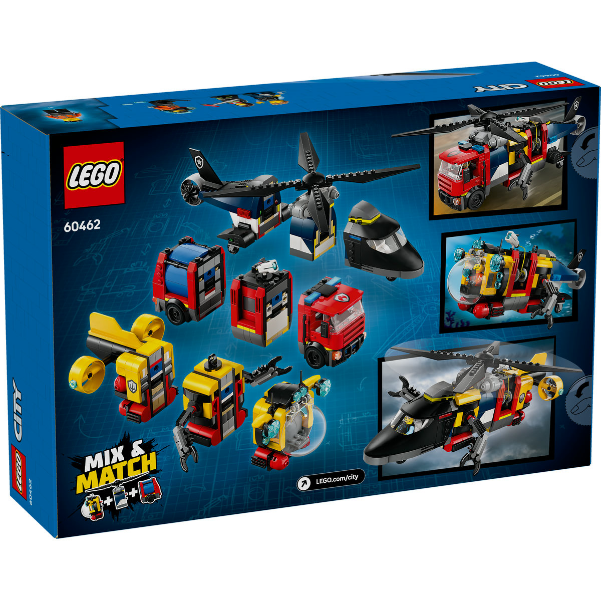 LEGO Elicopter, camion de pompieri si submarin remixate Quality Brand