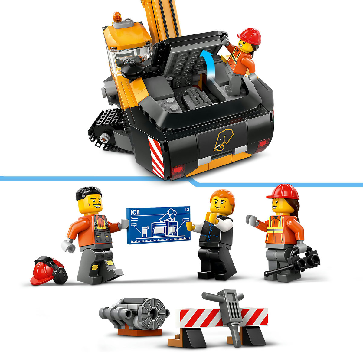 LEGO Excavator galben de constructii Quality Brand