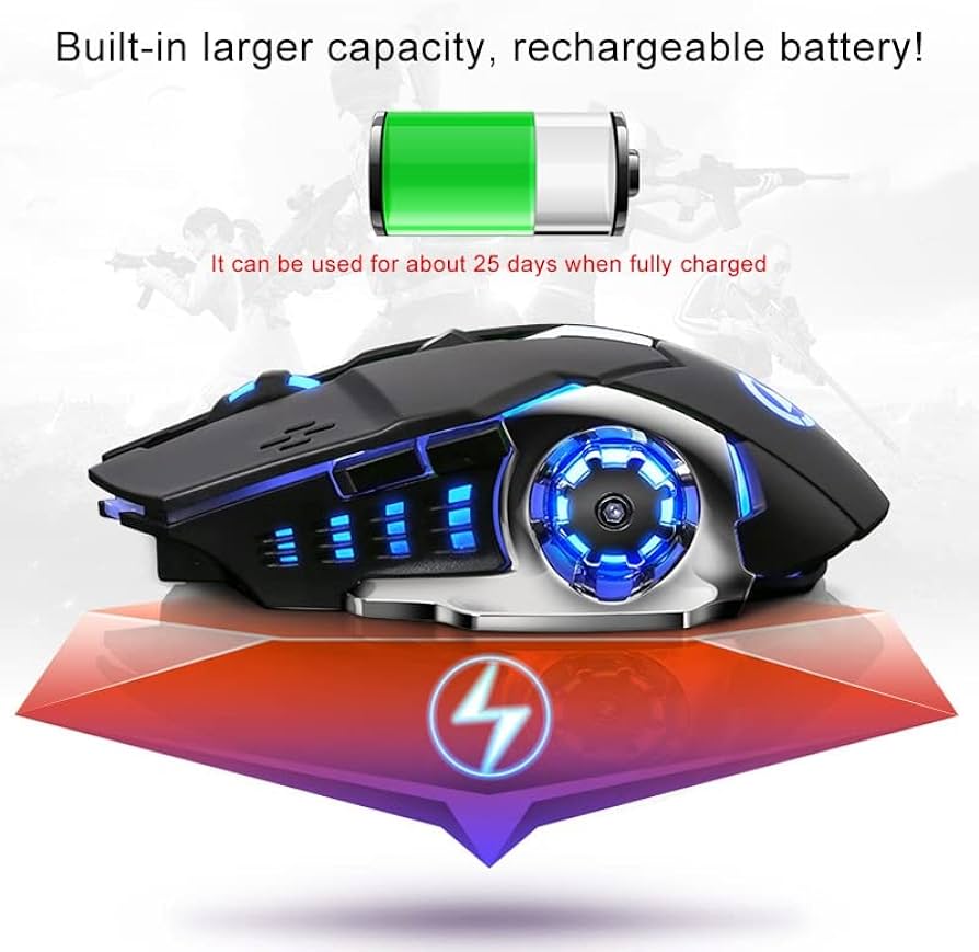 Mouse Nou pentru Gaming, E-Sports A4, 1600dpi, 6 Butoane, RGB, Negru, Wireless NewTechnology Media