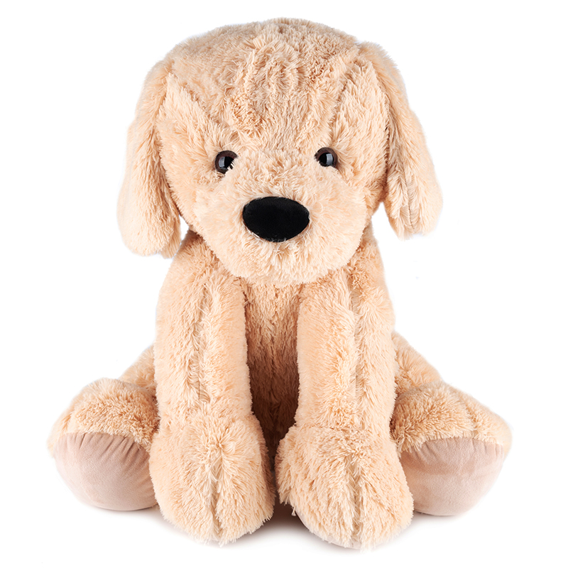 Jucarie plusata catel urias, foarte moale si pufoasa, 60x50 cm, maro Household NewTrend