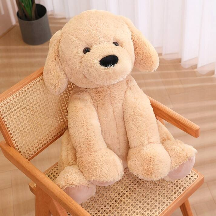 Jucarie plusata catel urias, foarte moale si pufoasa, 60x50 cm, maro Household NewTrend