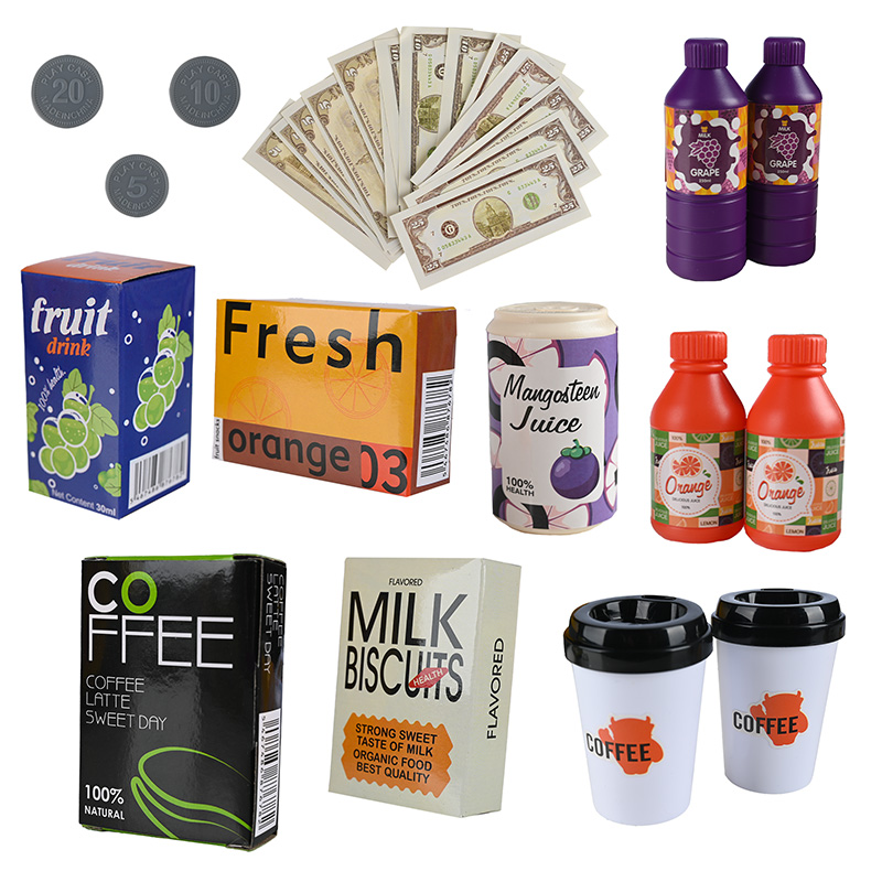 Set magazin pentru copii cu lada si roti, sunete, rafturi multiple, 48x30x58 cm, multicolor Household NewTrend