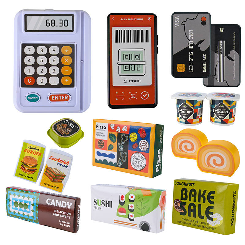 Set magazin pentru copii cu lada si roti, sunete, rafturi multiple, 48x30x58 cm, multicolor Household NewTrend