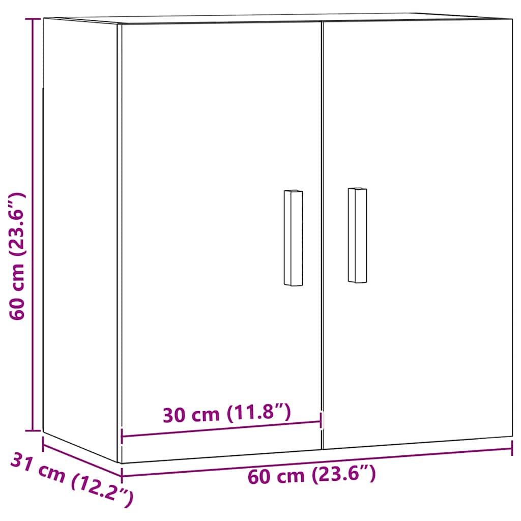 Dulap de perete, stejar artizanal, 60x31x60 cm, lemn prelucrat GartenMobel Dekor
