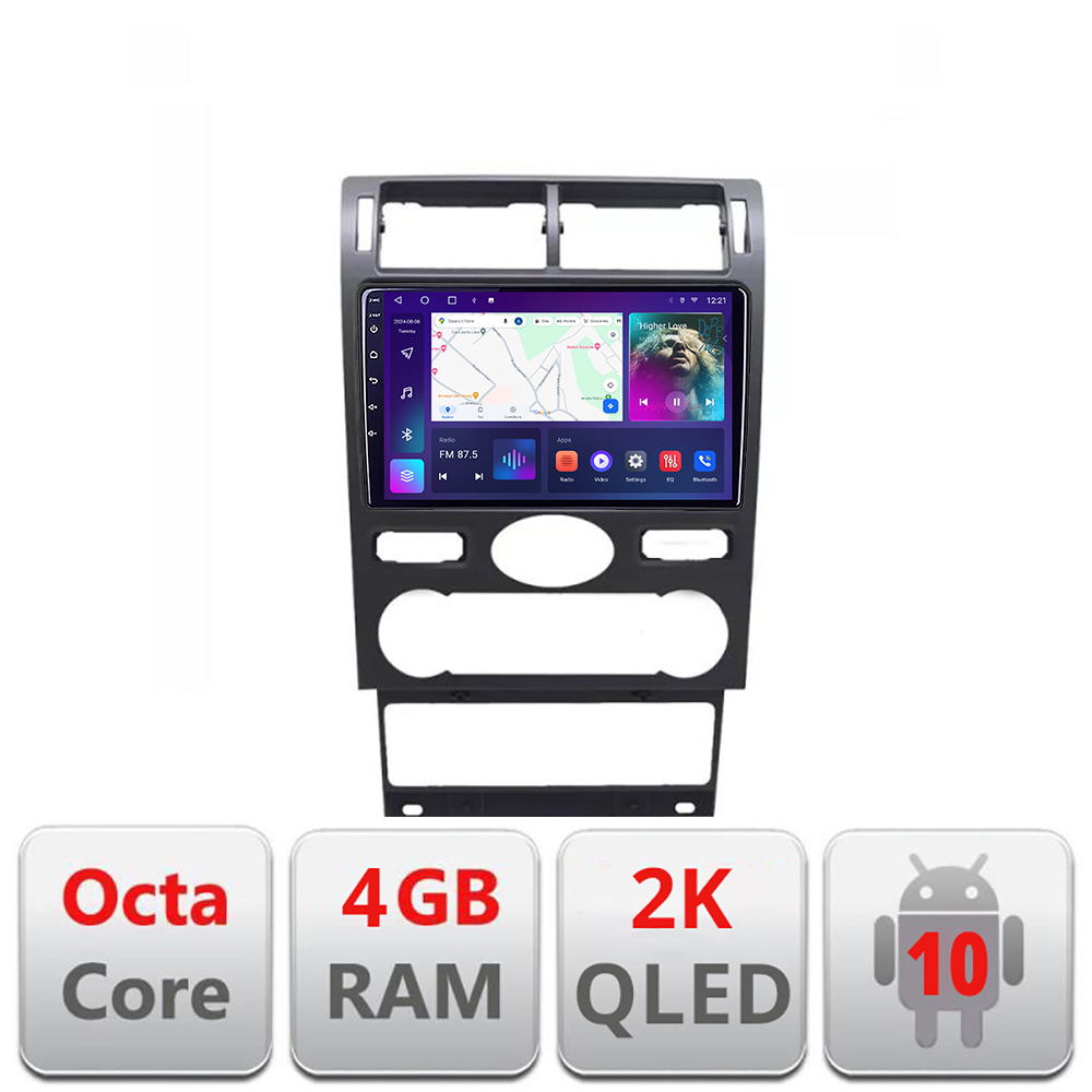 Navigatie Ford Mondeo intre anii 2004-2007 Android Octa Core Ecran 2K QLED GPS 4G 4+32GB 360 KIT-mondeo2004+EDT-E409-2K CarStore Technology