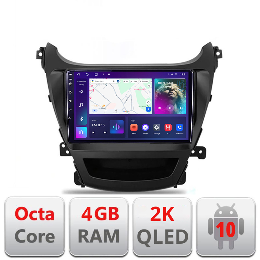 Navigatie Hyundai Elantra 2013-2015 C-359 Android Octa Core Ecran 2K QLED GPS 4G 4+32GB 360 KIT-359+EDT-E409-2K CarStore Technology