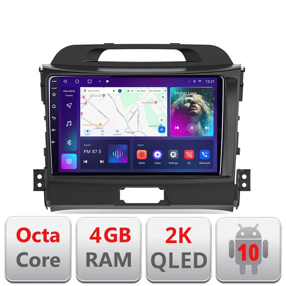Navigatie Kia Sportage 2010- C-325 Android Octa Core Ecran 2K QLED GPS 4G 4+32GB 360 KIT-325+EDT-E409-2K CarStore Technology