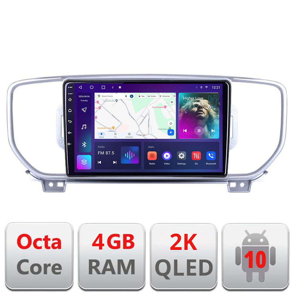 Navigatie Kia Sportage 2016 C-576 Android Octa Core Ecran 2K QLED GPS 4G 4+32GB 360 KIT-576+EDT-E409-2K CarStore Technology