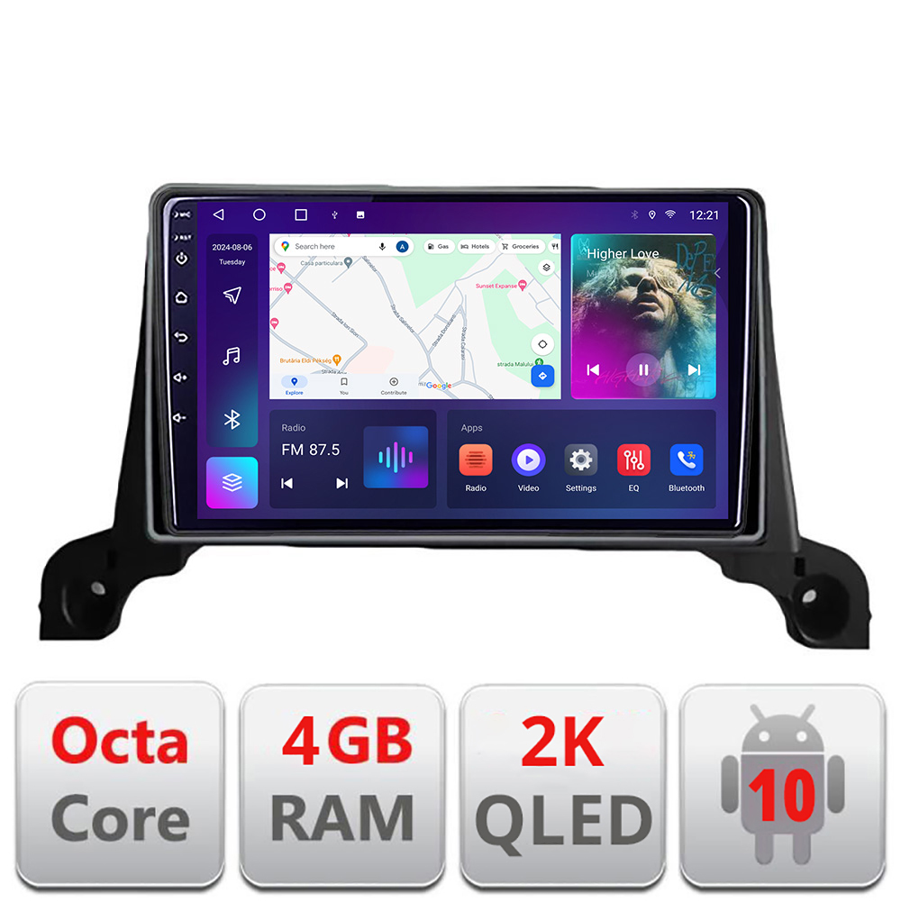 Navigatie Peugeot 5008 2016-2020 C-5008 Android Octa Core Ecran 2K QLED GPS 4G 4+32GB 360 kit-5008+EDT-E409-2K CarStore Technology