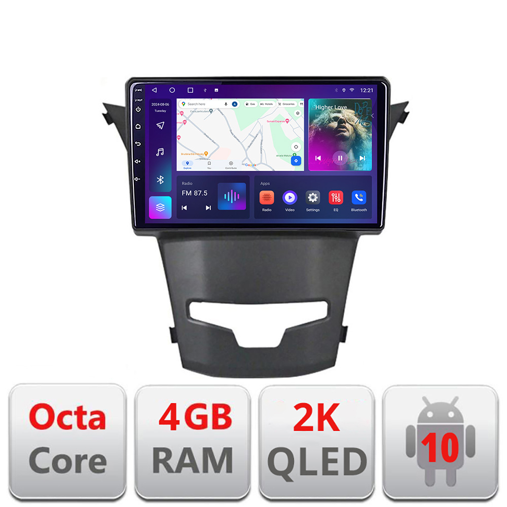 Navigatie Ssangyong Korando 2014-2019 C-1159 Android Octa Core Ecran 2K QLED GPS 4G 4+32GB 360 KIT-1159+EDT-E409-2K CarStore Technology