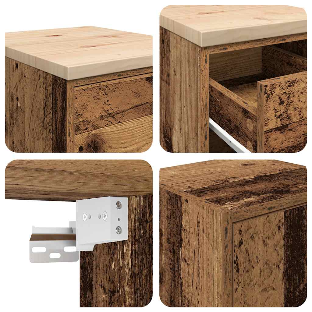 Dulapuri de garaj 2 buc Lemn vechi Lemn prelucrat GartenMobel Dekor