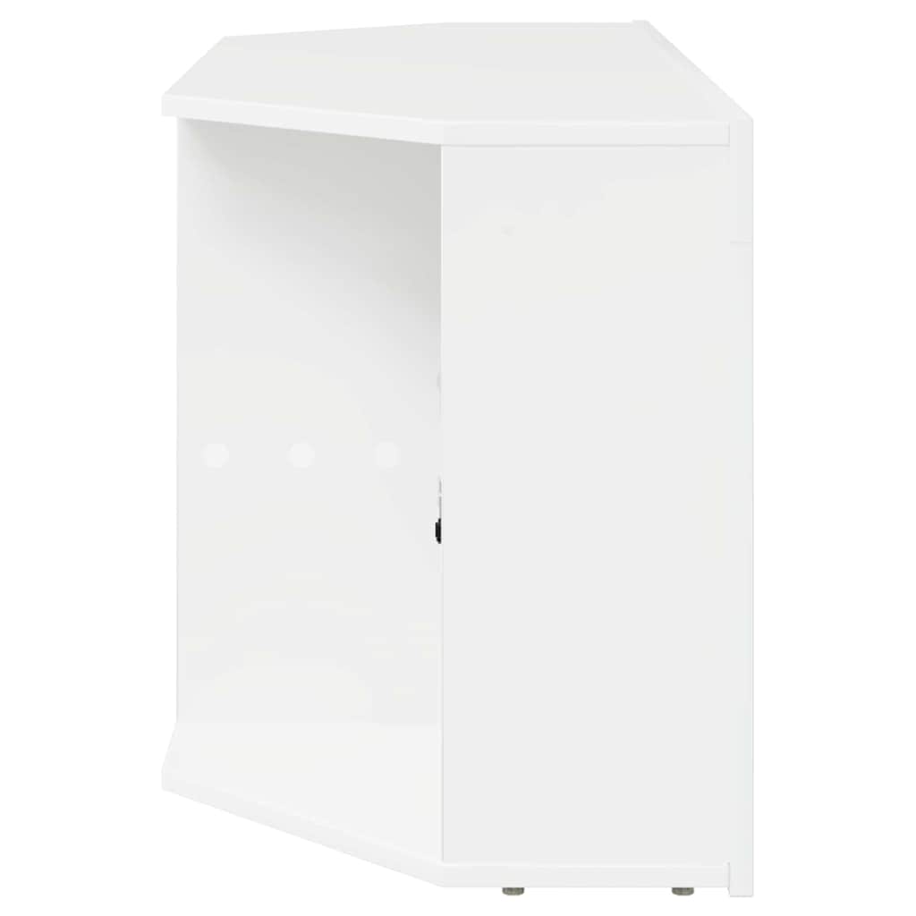 Șifonier LED pentru TV colțar Alb lucios 105 x 40 x 68 cm GartenMobel Dekor