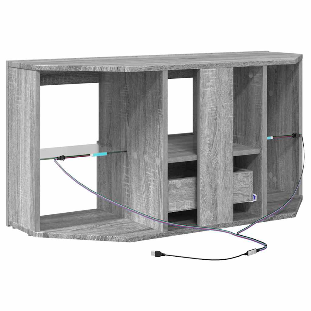 Șifonier LED pentru TV colțar Gri Sonoma 105 x 40 x 68 cm GartenMobel Dekor