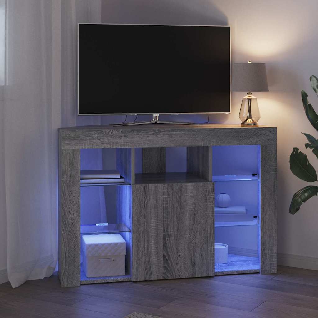 Șifonier LED pentru TV colțar Gri Sonoma 105 x 40 x 68 cm GartenMobel Dekor