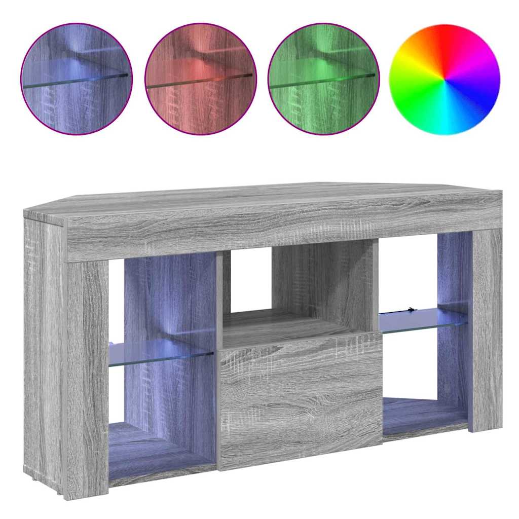 Șifonier LED pentru TV colțar Gri Sonoma 105 x 40 x 68 cm GartenMobel Dekor