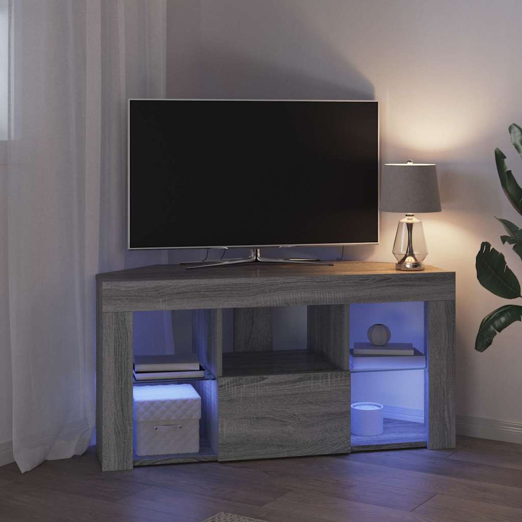 Șifonier LED pentru TV colțar Gri Sonoma 105 x 40 x 68 cm GartenMobel Dekor